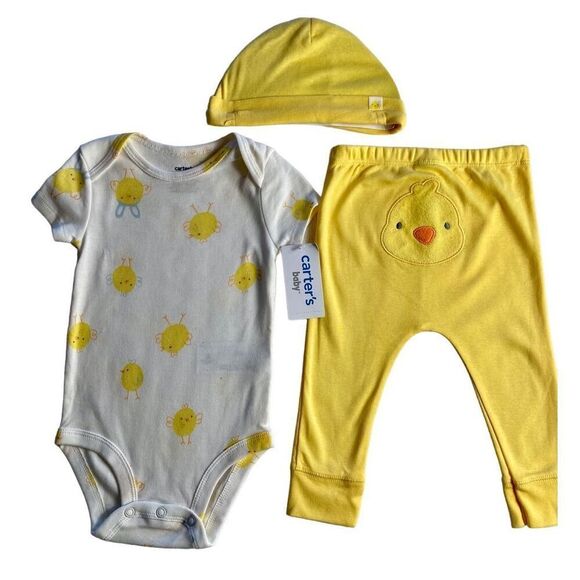 CARTER’S  6M BABY Chick Bodysuit Pants & Hat Set - Picture 1 of 10